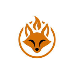 Obraz premium fire fox logo. modern animal emblem