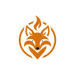 fire fox logo. modern animal emblem