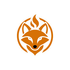 Obraz premium fire fox logo. modern animal emblem