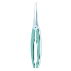 Needle Nose Pliers with Blue Handles on White Background Hand Tool for Repair Work and Precision Grip