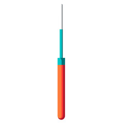 Orange And Blue Minimalist Style Sharp Blade Tool On White Background