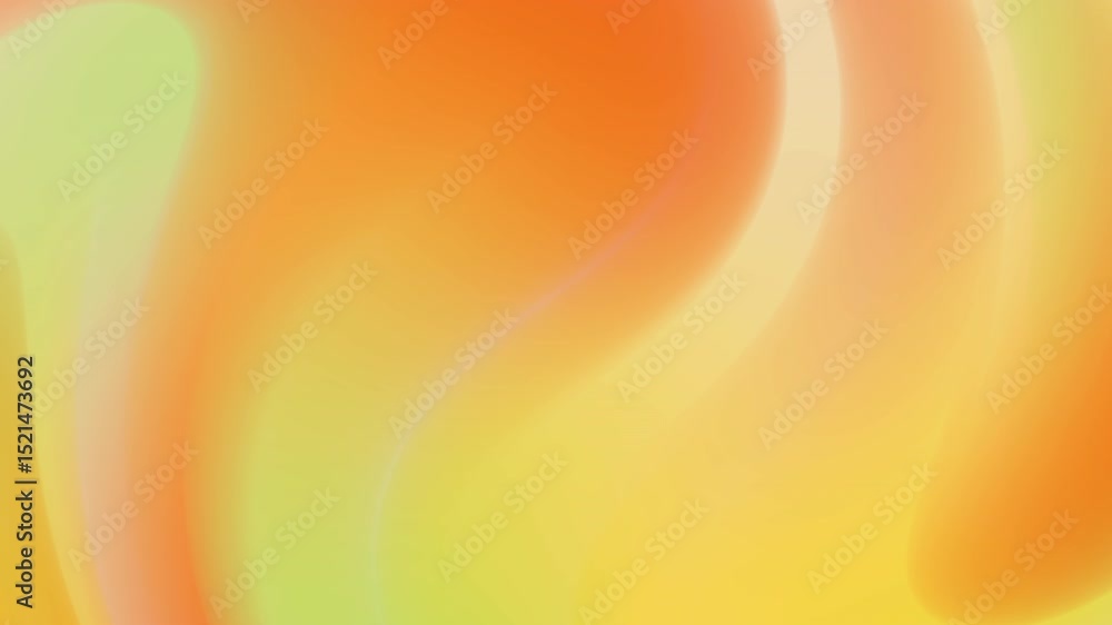 Poster abstract background with warm color gradients of orange, yellow, and light green. soft, flowing shap