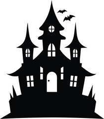 halloween castle vector illustration