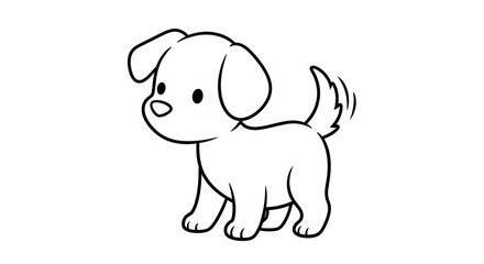 Cute Puppy Cartoon Illustration