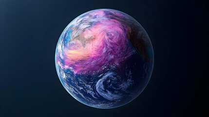 Pixelated Colorful Earth Globe In Space