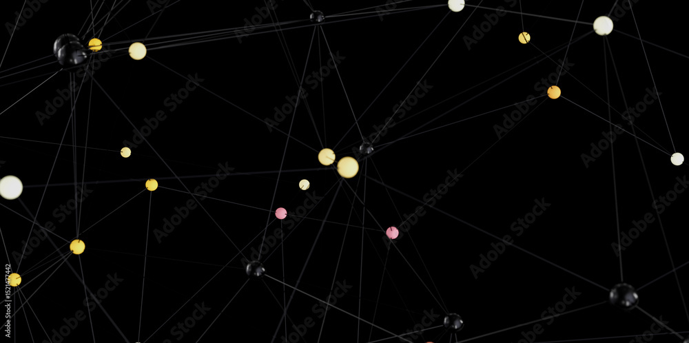 Poster Abstract image of network connection with dots and lines.  Great for technology, communication, and global concepts.