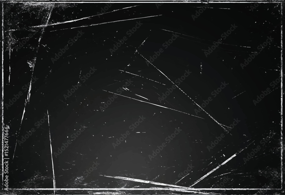 Poster scratched grunge texture vector depicting urban decay. dust overlay and grainy effect create a distr