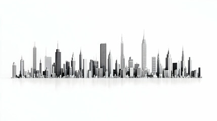 Naklejka premium Abstract City Skyline Silhouette Design