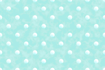 Seamless Soft Blue Polka Dot Pattern with White 3D Circles