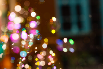 Colorful Bokeh Background with Soap Bubbles