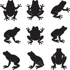 Obraz premium vector silhouettes of frog