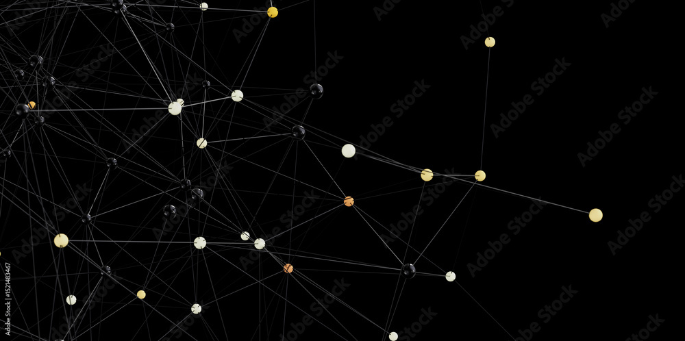 Poster High-quality stock photo of abstract network connection with dots and lines. Ideal for technology, communication, and digital concepts.