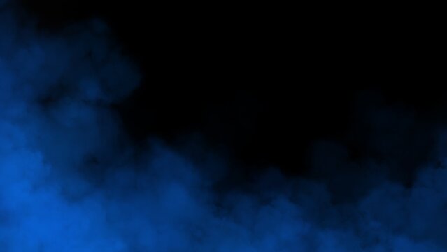 Blue smoke on black background