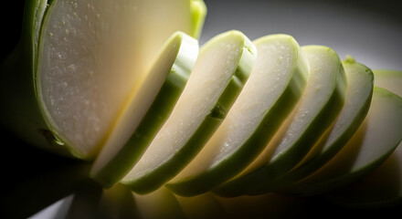 Radiant Turnip Slices In Subtle Shadows Showcasing The Vegetable's Translucent Quality