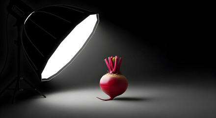 Dramatic Studio Lighting Reveals The Vibrant Hues Of Fresh Beetroot Still Life