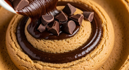 Decadent Cookie Indulgence With Rich Chocolate Swirl And Generous Chips
