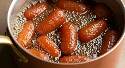 Delicious Gulab Jamun Simmering in Syrup For a Festive Treat