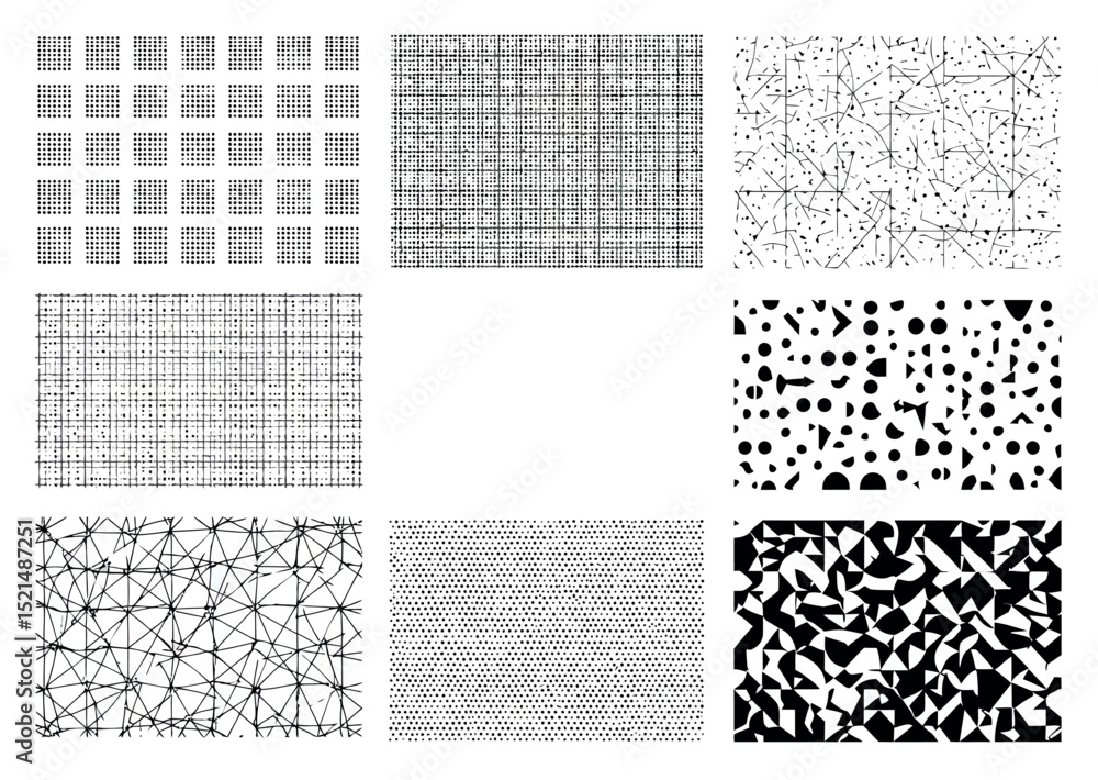 Aufkleber abstract black and white geometric pattern collection for modern design and backgrounds vector illus