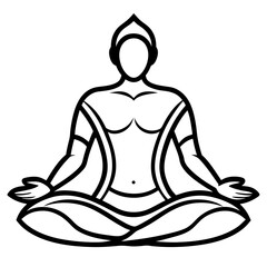 yoga lotus position silhouette vector