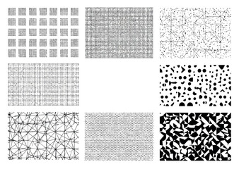 Abstract black and white geometric pattern collection for modern design and backgrounds vector illustration