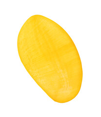 A half of ripe yellow mango fruit isolated with clipping path in png file format