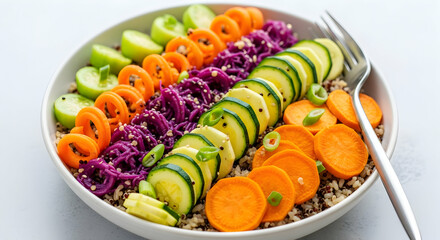 Colorful Vegetable Bowl With Quinoa Served As A Healthy And Nutritious Meal