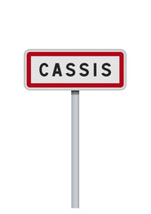 Panneau d'entrée de la ville de Cassis (Bouches du Rhône) en vectoriel