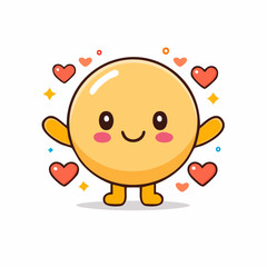 Vector illustration in trendy flat simple linear style, funny mascot and cartoon character, friendly sticker and badge for advertising, social media