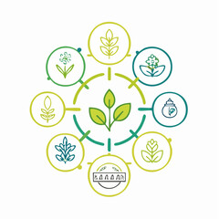 Vector set of logo design templates, organic cosmetic, floral illustration in simple linear hand drawn style, plants and flowers, natural products emblems, for hand crafted small