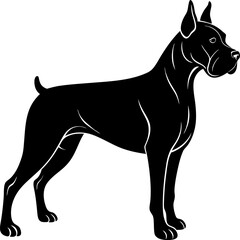 vector illustration of a dog, Boxer Dog Silhouette