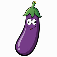 eggplant vegetable cartoon illustration