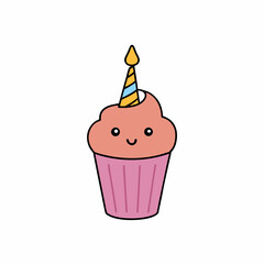 vector illustration of a cupcake