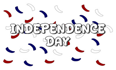 independence day illustration in torn paper style