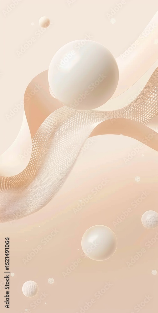 Poster this is a stylish abstract design that features soft flowing waves and gentle bubbles in a smooth co