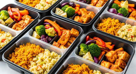 Healthy Meal Prep Containers With Colorful Vegetables And Balanced Nutrition
