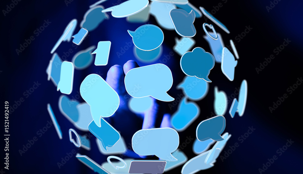 Poster abstract image of a network of communication. perfect for tech, social media, or global concepts.