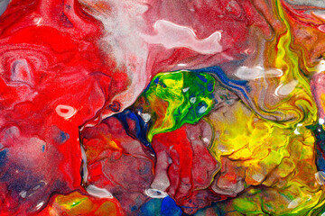 Vibrant Abstract Fluid Art with Shimmering