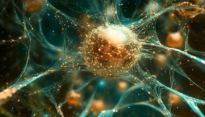 Detailed intricate network of neural structures.