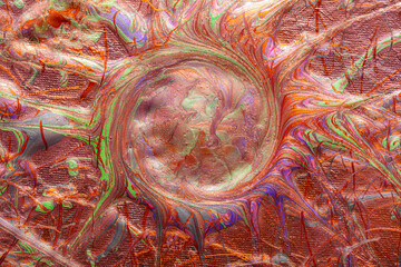 Abstract Liquid Art Swirls with Metallic Colors
