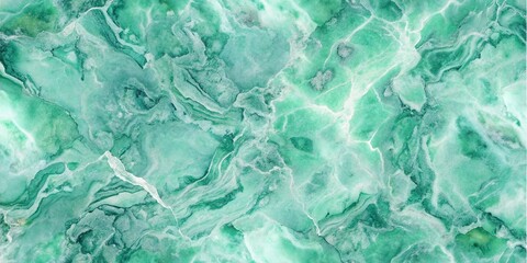 Fototapeta premium Abstract teal and white marble texture with swirling patterns and organic shapes in watercolor style background