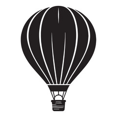 Obraz premium Floating Hot Air Balloon silhouette with minimalist style – Hot Air Balloon illustration – Minimalist Hot Air Balloon vector – Vehicle silhouette