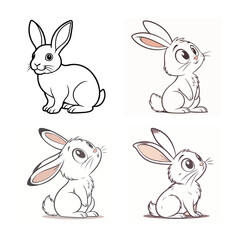 cute rabbit vector