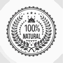 Vector line design element, badge and icon for food and cosmetics packaging in mono linear style - paraben free