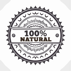 Vector line design element, badge and icon for food and cosmetics packaging in mono linear style - paraben free