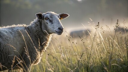 Fototapeta premium Sheep, Photo, Natural light.