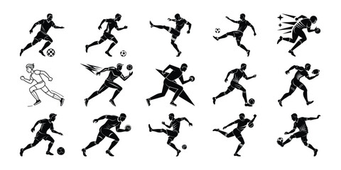 Power Kicks and Dribbles Soccer Silhouettes