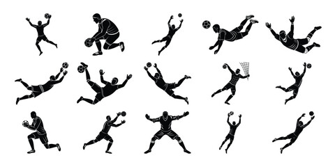 Sliding Tackles and Fouls Football Silhouettes