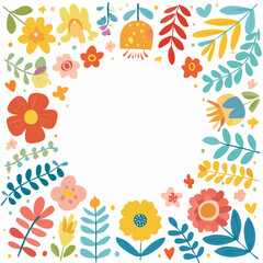 Vector illustration in simple Matisse naive and hippie groovy style, flowers and plants, floral botanic hand drawn design templates, frames and modern art prints, posters and placards