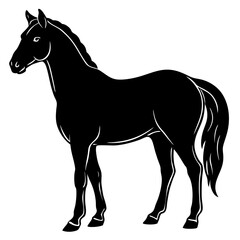 Obraz premium Black horse silhouette vector illustration design