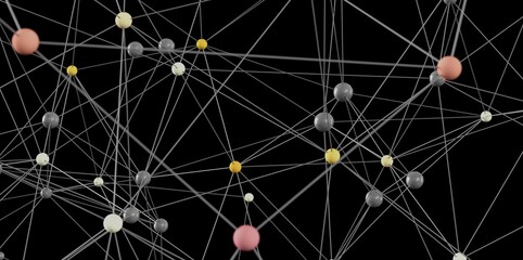 Stock photo of an abstract network connection visualization with nodes and lines. Ideal for...
